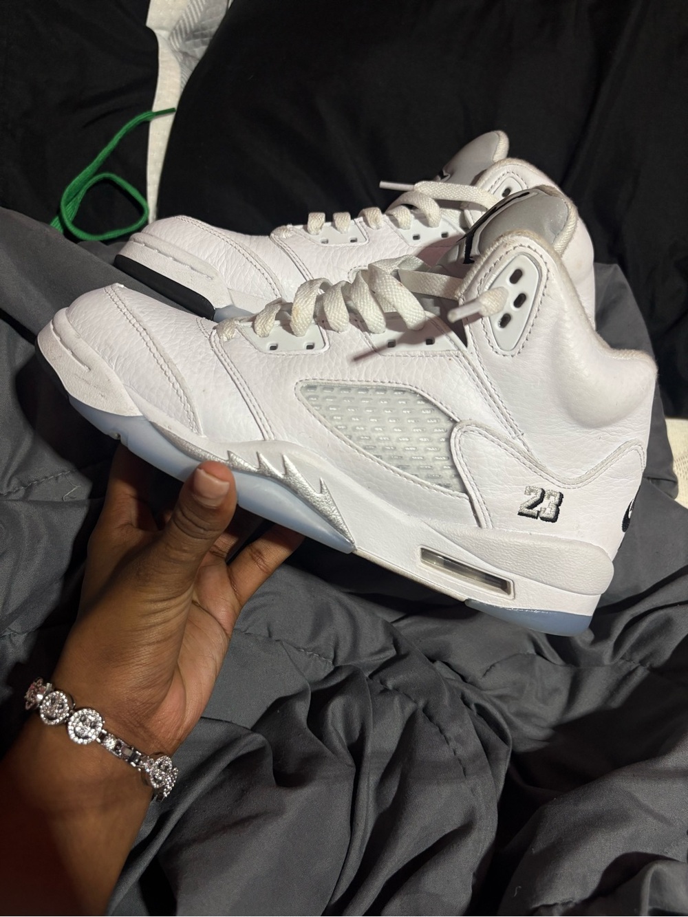 Nike White Air Jordan 5 Retro Sneakers